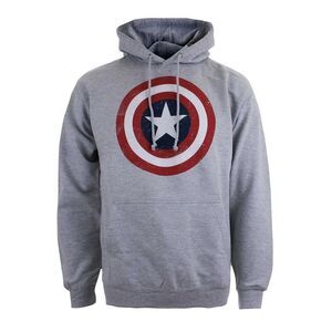 Captain America Mens Shield Hoodie / Heather Grey